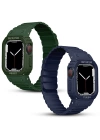 Apple Watch 7 45mm KRD-142 Airbag Tasarımlı Kasa Koruyuculu Silikon Kordon