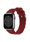 Apple Watch 7 8 42 44 45mm KRD-92  Metal Tokalı Silikon Kordon