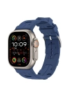 Apple Watch Ultra Ultra 2 49mm KRD-92  Metal Tokalı Silikon Kordon