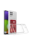 Galaxy A22 4g Kılıf Kartlıklı Şeffaf Redclick Setra Clear Silikon Kapak