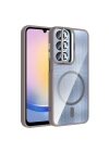 Galaxy A25 Kılıf Standlı ve Kamera Lens Hediyeli M-Safe Şarj Özellikli Redclick Etro Kapak