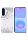 Galaxy A37 Kılıf Airbag Tasarımlı Damla Taşlı Şeffaf Redclick Pera Silikon Kapak