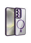 Galaxy S24 FE Kılıf Standlı ve Kamera Lens Hediyeli M-Safe Şarj Özellikli Redclick Etro Kapak