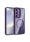 Galaxy S24 Plus Kılıf Standlı ve Kamera Lens Hediyeli M-Safe Şarj Özellikli Redclick Etro Kapak