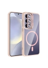 Galaxy S24 Plus Kılıf Standlı ve Kamera Lens Hediyeli M-Safe Şarj Özellikli Redclick Etro Kapak