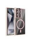 Galaxy S24 Ultra Kılıf Standlı ve Kamera Lens Hediyeli M-Safe Şarj Özellikli Redclick Etro Kapak