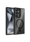 Galaxy S24 Ultra Kılıf Standlı ve Kamera Lens Hediyeli M-Safe Şarj Özellikli Redclick Etro Kapak