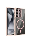 Galaxy S24 Ultra Kılıf Standlı ve Kamera Lens Hediyeli M-Safe Şarj Özellikli Redclick Etro Kapak