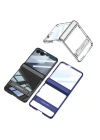 Galaxy Z Flip 7 Kılıf Kamera Korumalı Şeffaf Tasarımlı Redclick Lego Standlı Kapak
