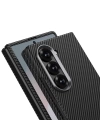 Galaxy Z Fold 6 Kılıf Kamera Korumalı Karbon Fiber Tasarımlı Arka Yüzey Redclick Kıpta Karbon Kapak