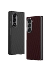Galaxy Z Fold 6 Kılıf Kamera Korumalı Karbon Fiber Tasarımlı Arka Yüzey Redclick Kıpta Karbon Kapak
