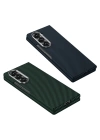 Galaxy Z Fold 6 Kılıf Kamera Korumalı Karbon Fiber Tasarımlı Arka Yüzey Redclick Kıpta Karbon Kapak