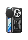 Honor Magic 6 Pro Kılıf Magnetik Standlı Kamera Korumalı Redclick Sürgülü Vega Kapak