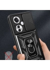 Oppo Reno 11F 5G Kılıf Magnetik Standlı Kamera Korumalı Redclick Sürgülü Vega Kapak