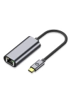 Qgeem QG04 Type-C to RJ45 Ethernet Dönüştürücü Kablo 1024Mbps 22cm