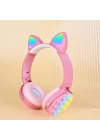 Redclick CXT-950 RGB Led Işıklı Kedi Kulağı Band Tasarımı Ayarlanabilir Katlanabilir Kulak Üstü Bluetooth Kulaklık
