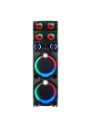 Redclick GD-2126 Dijital LED Göstergeli FM Radyolu Mikrofonlu RGB TWS Çift 12 inç Stereo Bass Kablosuz Karaoke Hoparlör