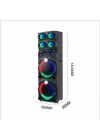 Redclick GD-2126 Dijital LED Göstergeli FM Radyolu Mikrofonlu RGB TWS Çift 12 inç Stereo Bass Kablosuz Karaoke Hoparlör