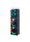 Redclick GD-2126 Dijital LED Göstergeli FM Radyolu Mikrofonlu RGB TWS Çift 12 inç Stereo Bass Kablosuz Karaoke Hoparlör