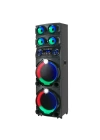 Redclick GD-2126 Dijital LED Göstergeli FM Radyolu Mikrofonlu RGB TWS Çift 12 inç Stereo Bass Kablosuz Karaoke Hoparlör