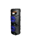 Redclick GD-2809 Dijital LED Göstergeli FM Radyolu Mikrofonlu RGB TWS Çift 8 inç Stereo Bass Kablosuz Karaoke Hoparlör