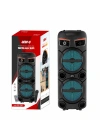 Redclick GD-2809 Dijital LED Göstergeli FM Radyolu Mikrofonlu RGB TWS Çift 8 inç Stereo Bass Kablosuz Karaoke Hoparlör