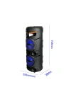 Redclick GD-2809 Dijital LED Göstergeli FM Radyolu Mikrofonlu RGB TWS Çift 8 inç Stereo Bass Kablosuz Karaoke Hoparlör