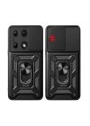 Xiaomi Poco M6 Pro 4G Kılıf Magnetik Standlı Kamera Korumalı Redclick Sürgülü Vega Kapak