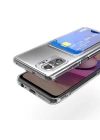 Xiaomi Redmi Note 10 Kılıf Kartlıklı Şeffaf Redclick Setra Clear Silikon Kapak