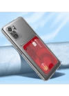 Xiaomi Redmi Note 10 Kılıf Kartlıklı Şeffaf Redclick Setra Clear Silikon Kapak