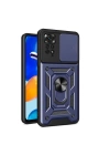 Xiaomi Redmi Note 11 Pro 4G Kılıf Magnetik Standlı Kamera Korumalı Redclick Sürgülü Vega Kapak