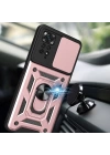 Xiaomi Redmi Note 11 Pro 4G Kılıf Magnetik Standlı Kamera Korumalı Redclick Sürgülü Vega Kapak