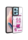 Xiaomi Redmi Note 12 4G Kılıf Parlayan Kabartmalı İkonik Figürlü Redclick Amas Silikon Kapak