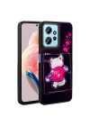 Xiaomi Redmi Note 12 4G Kılıf Parlayan Kabartmalı İkonik Figürlü Redclick Amas Silikon Kapak