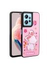 Xiaomi Redmi Note 12 4G Kılıf Parlayan Kabartmalı İkonik Figürlü Redclick Amas Silikon Kapak