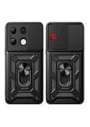 Xiaomi Redmi Note 13 4G Kılıf Magnetik Standlı Kamera Korumalı Redclick Sürgülü Vega Kapak