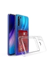 Xiaomi Redmi Note 8 Kılıf Kartlıklı Şeffaf Redclick Setra Clear Silikon Kapak