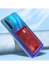 Xiaomi Redmi Note 8 Kılıf Kartlıklı Şeffaf Redclick Setra Clear Silikon Kapak