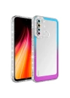 Xiaomi Redmi Note 8 Kılıf Simli Ve Renk Geçiş Tasarımlı Lens Korumalı Redclick Park Kapak
