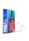 Xiaomi Redmi Note 8 Pro Kılıf Kartlıklı Şeffaf Redclick Setra Clear Silikon Kapak