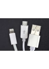 Redclick 2 Uçlu Lightning-micro Usb Kablo 1m