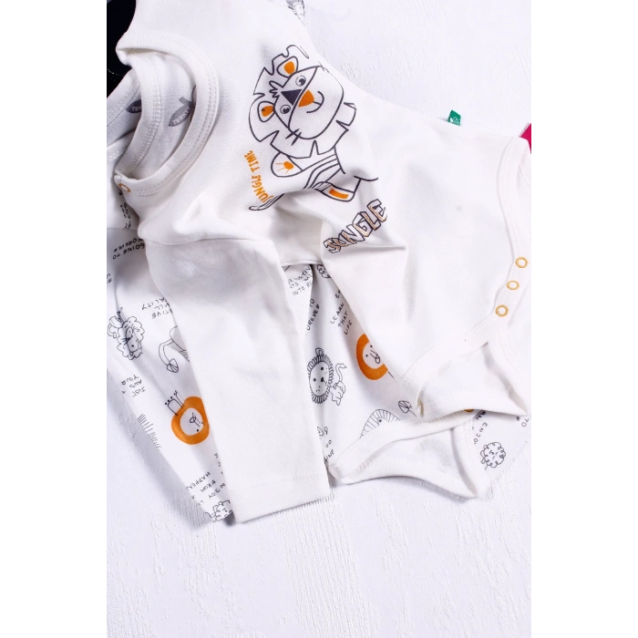 Aslan Desenli Uzun Kol 2li Erkek Bebek Body