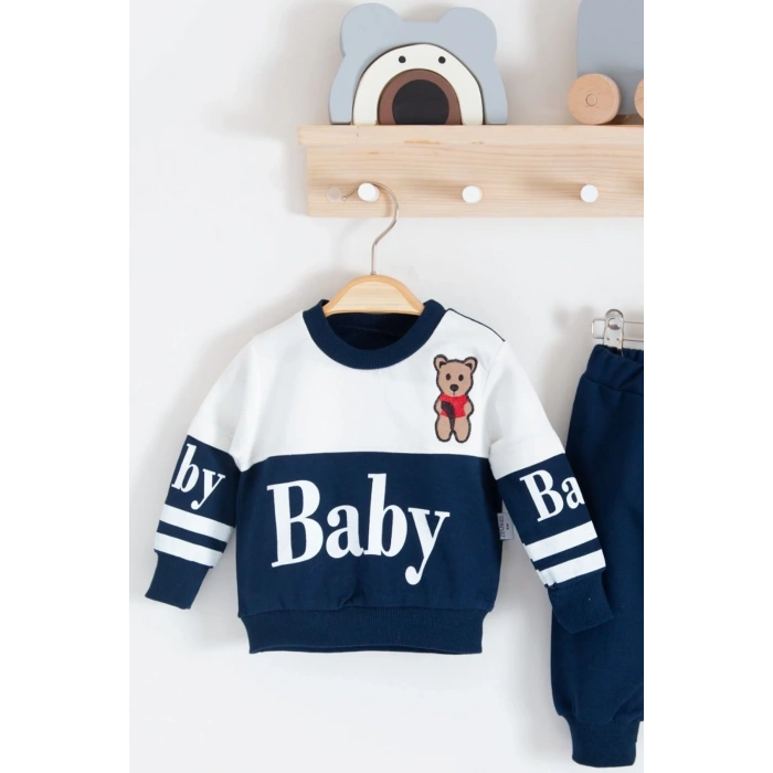 Baby Desenli 2li % 100 Pamuk Erkek Bebek Takımı