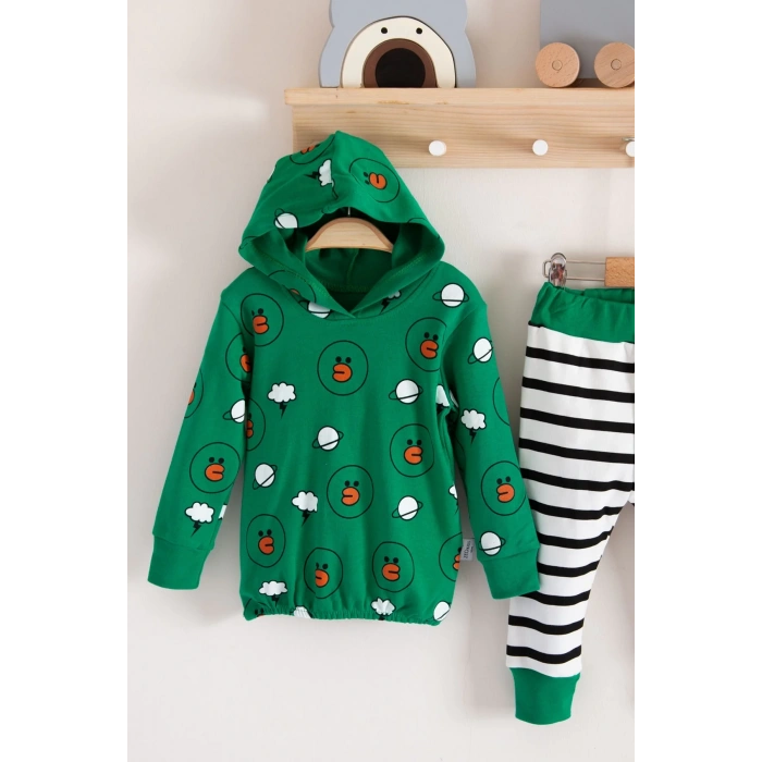 Civciv Desenli 2li % 100 Pamuk Erkek Bebek Takımı