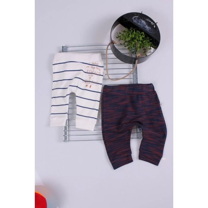 Erkek Bebek Desenli 2li Pantolon 3/12 Ay