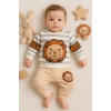 Aslan Desenli 2li % 100 Pamuk Erkek Bebek Takımı