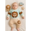 Aslan Desenli 2li % 100 Pamuk Erkek Bebek Takımı