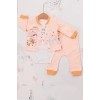 Happy Dancing Desenli 3lü Hırkalı Kız Bebek Takım