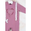 Love Kalp Nakışlı % 100 Pamuk Kız Bebek Tulumu