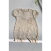 Müslin Kumaş Çiçek Nakışlı Pamuklu Kız Bebek Tulum